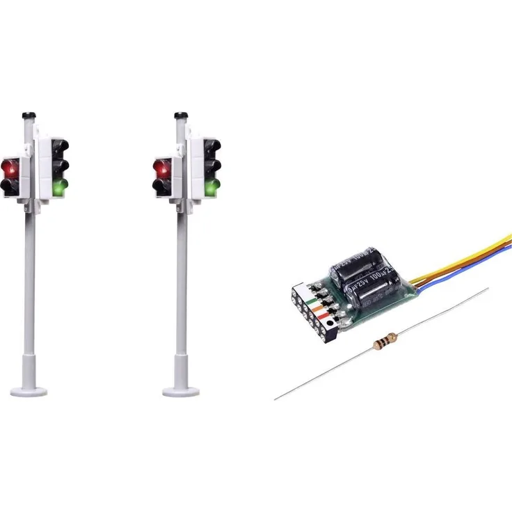 Viessmann 5095' H0 Verkehrsampel mit Fußgängerampel und LEDs Fahrzeug, 2 Stück