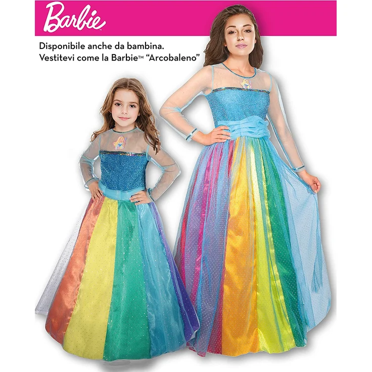 Barbie kleid Damen Polyester Regenbogen Größe M – Bild 2