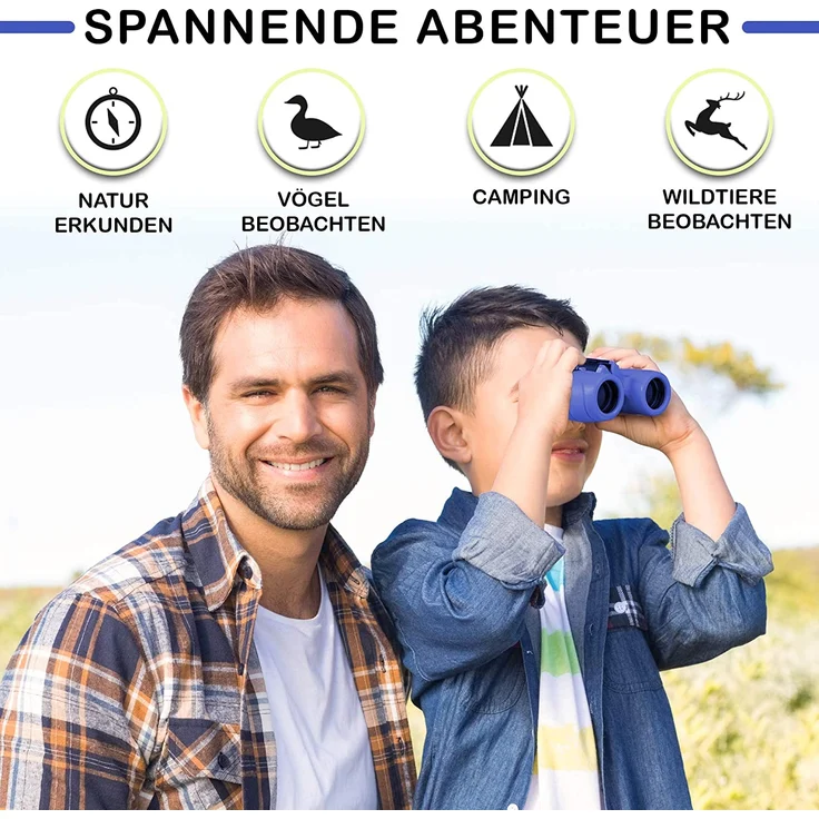 Fernglas für Kinder - Optimales Geschenk für kleine Jungen und Mädchen - Starke Vergrößerung 8X21 – Umfangreiches Set inklusive Lupe & Kompass – Spielzeug für 4 5 6 7 8 Jahre alte Jungen und Mädchen – Bild 4