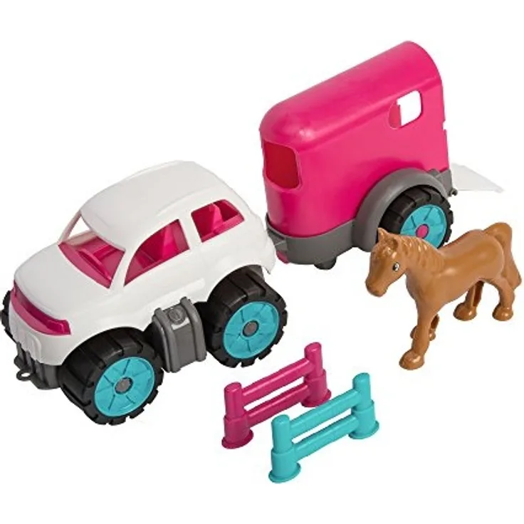 BIG Spielwarenfabrik 800055793 - BIG-Power Worker Mini Ponytransporter-Set Kinderspielzeug für Kinder ab 2 Jahren
