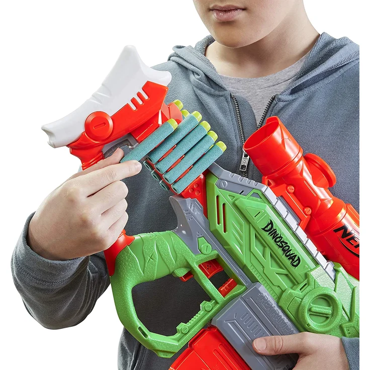 Hasbro DinoSquad Rex-Rampage motorisierter Blaster, 10-Dart Clip-Magazin, 20 Hasbro Darts, 10-Dart Aufbewahrung, T-Rex Dinosaurier Design, F0807 – Bild 6