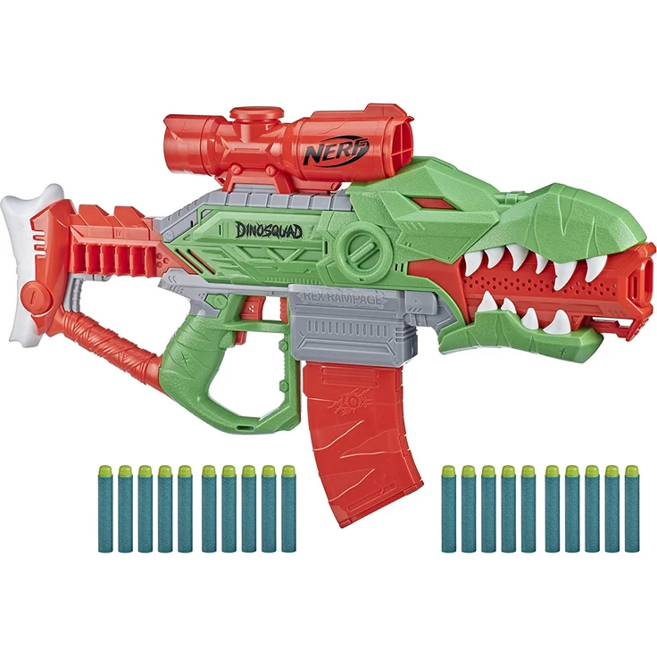 Hasbro DinoSquad Rex-Rampage motorisierter Blaster, 10-Dart Clip-Magazin, 20 Hasbro Darts, 10-Dart Aufbewahrung, T-Rex Dinosaurier Design, F0807 – Bild 2