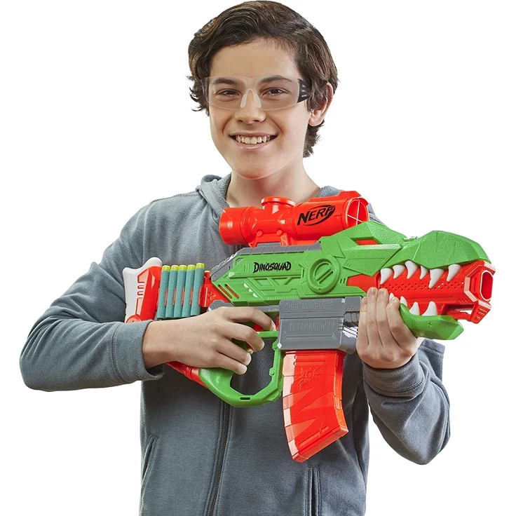 Hasbro DinoSquad Rex-Rampage motorisierter Blaster, 10-Dart Clip-Magazin, 20 Hasbro Darts, 10-Dart Aufbewahrung, T-Rex Dinosaurier Design, F0807 – Bild 3