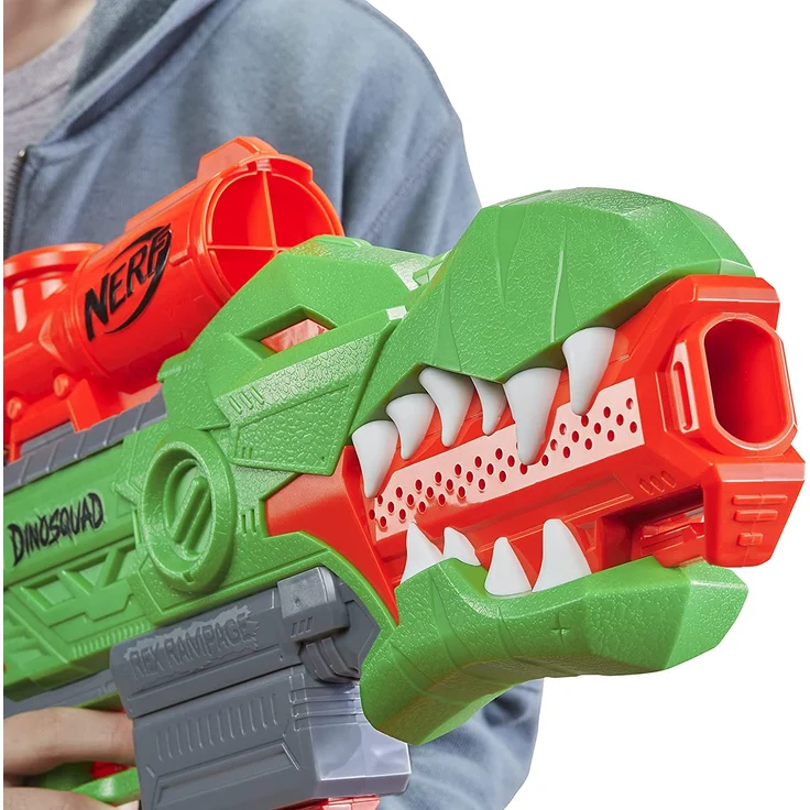Hasbro DinoSquad Rex-Rampage motorisierter Blaster, 10-Dart Clip-Magazin, 20 Hasbro Darts, 10-Dart Aufbewahrung, T-Rex Dinosaurier Design, F0807 – Bild 4