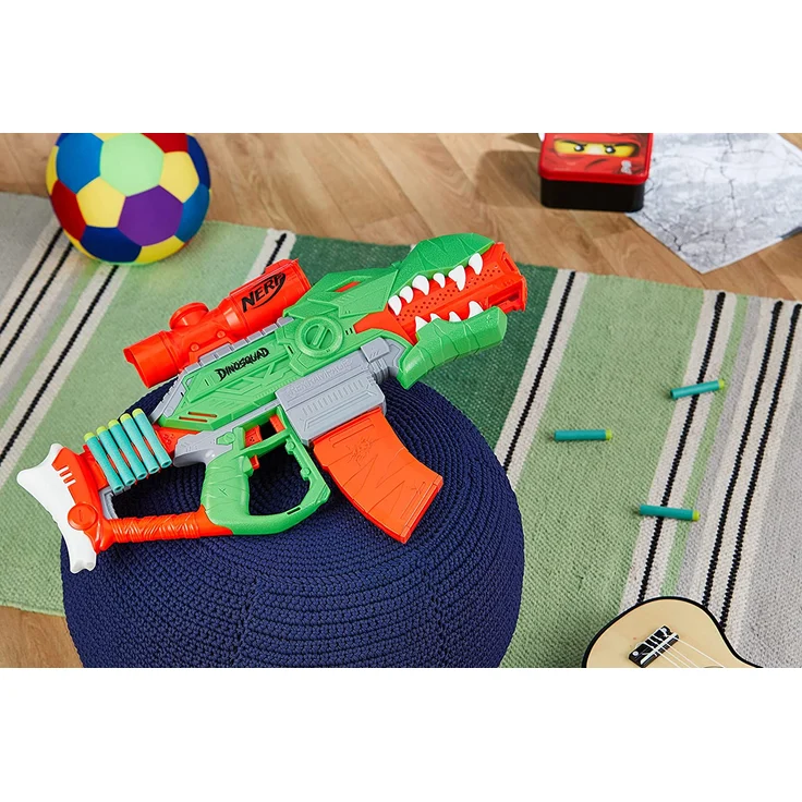 Hasbro DinoSquad Rex-Rampage motorisierter Blaster, 10-Dart Clip-Magazin, 20 Hasbro Darts, 10-Dart Aufbewahrung, T-Rex Dinosaurier Design, F0807 – Bild 7
