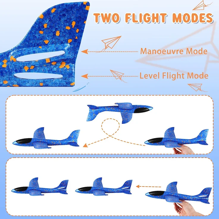 VCOSTORE Styroporflieger Flugzeug Styropor Kinder - 2 Stück Flugzeug Spielzeug Groß Segelflugzeug Wurfgleiter Flieger Styropor Flugzeug für Kinder – Bild 4