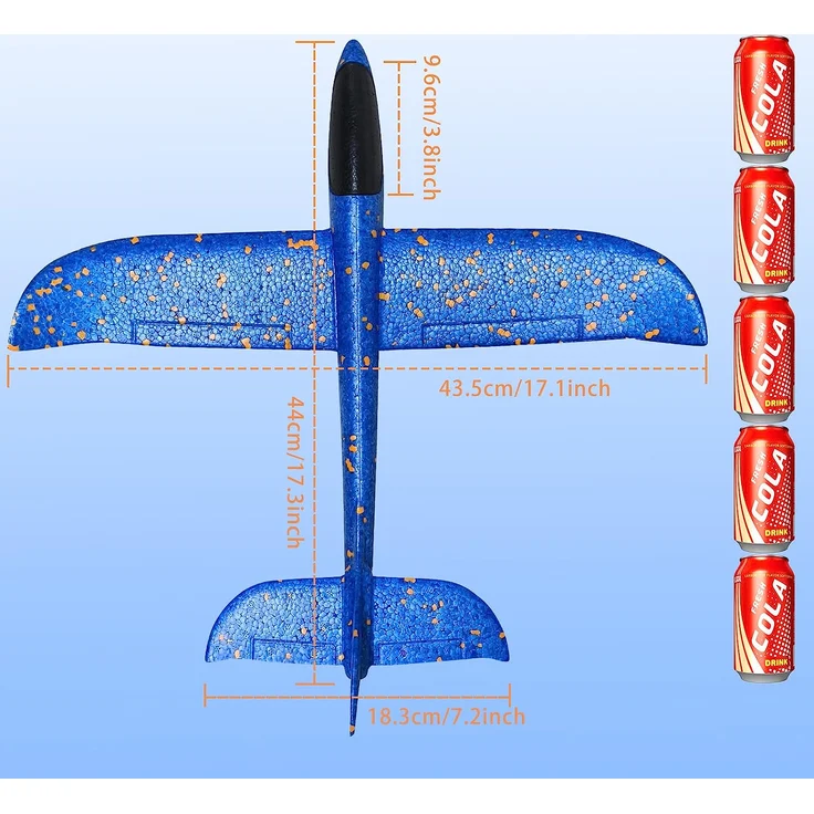 VCOSTORE Styroporflieger Flugzeug Styropor Kinder - 2 Stück Flugzeug Spielzeug Groß Segelflugzeug Wurfgleiter Flieger Styropor Flugzeug für Kinder – Bild 6