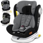 KIDIZ® Kindersitz Baby Autositz Kinderautositz Isofix Top Tether 360° drehbar Gruppe 0/1/2/3 ab Geburt 0-36kg Schwarz