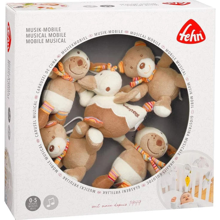Fehn 160741 Musik-Mobile Rainbow – Spieluhr-Mobile mit niedlichen Teddys zum Lauschen & Staunen – Zum Befestigen am Bett für Babys von 0-5 Monaten – Höhe: 65 cm, ø 40 cm – Bild 7