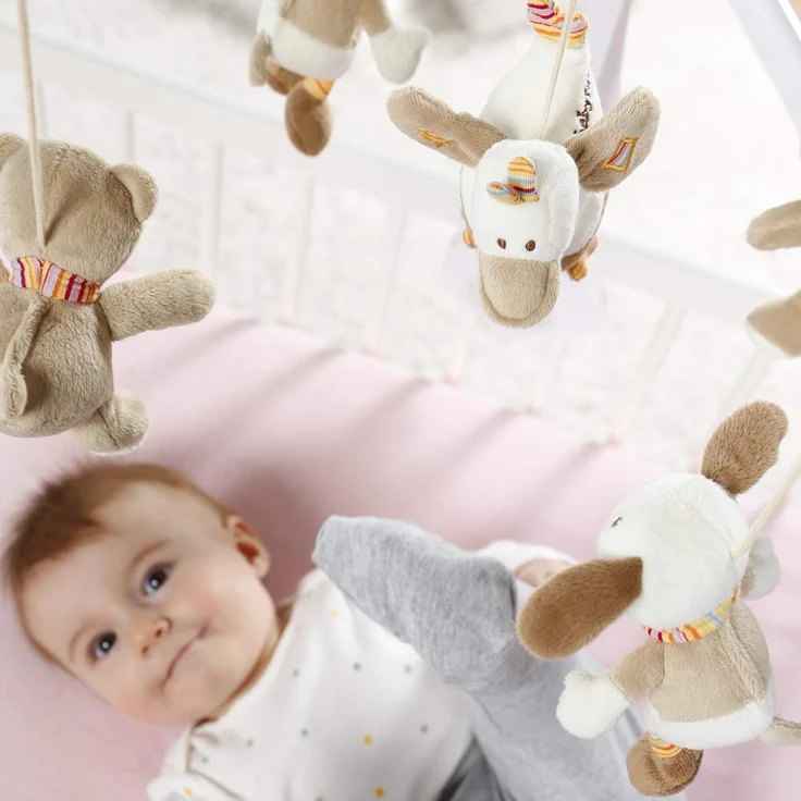 Fehn 160741 Musik-Mobile Rainbow – Spieluhr-Mobile mit niedlichen Teddys zum Lauschen & Staunen – Zum Befestigen am Bett für Babys von 0-5 Monaten – Höhe: 65 cm, ø 40 cm – Bild 3