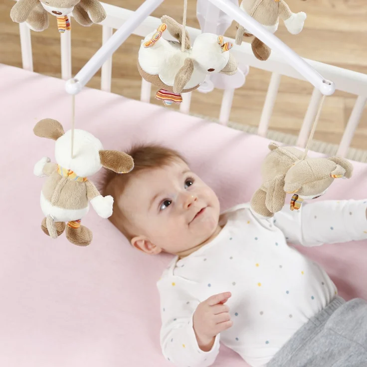 Fehn 160741 Musik-Mobile Rainbow – Spieluhr-Mobile mit niedlichen Teddys zum Lauschen & Staunen – Zum Befestigen am Bett für Babys von 0-5 Monaten – Höhe: 65 cm, ø 40 cm – Bild 4