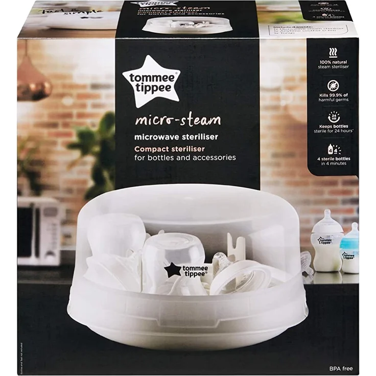 Tommee Tippee Sterilisator, Mikrowellen-Dampfsterilisator für Babyflaschen, 4-Minuten-Sterilisationszyklus – Bild 8