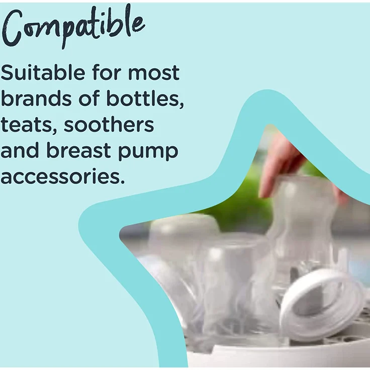Tommee Tippee Sterilisator, Mikrowellen-Dampfsterilisator für Babyflaschen, 4-Minuten-Sterilisationszyklus – Bild 4