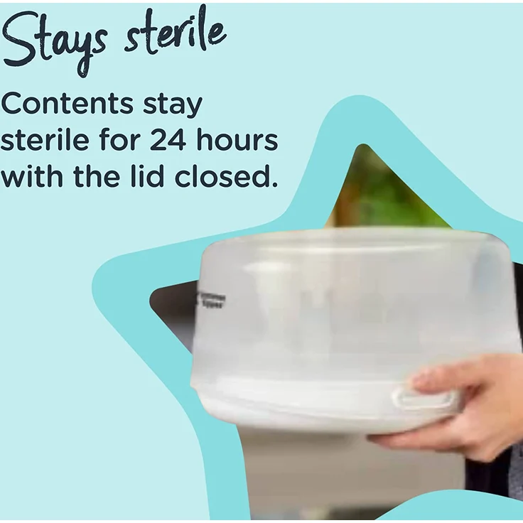 Tommee Tippee Sterilisator, Mikrowellen-Dampfsterilisator für Babyflaschen, 4-Minuten-Sterilisationszyklus – Bild 3