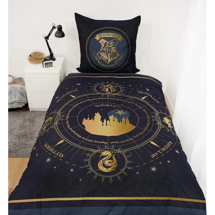 Harry Potter Wende Bettwäsche Hogwarts Wappen 2tlg 135 x 200 cm 80 x 80 cm – Bild 4