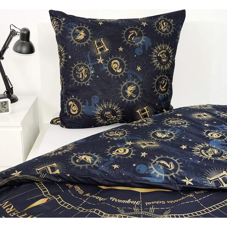 Harry Potter Wende Bettwäsche Hogwarts Wappen 2tlg 135 x 200 cm 80 x 80 cm – Bild 7