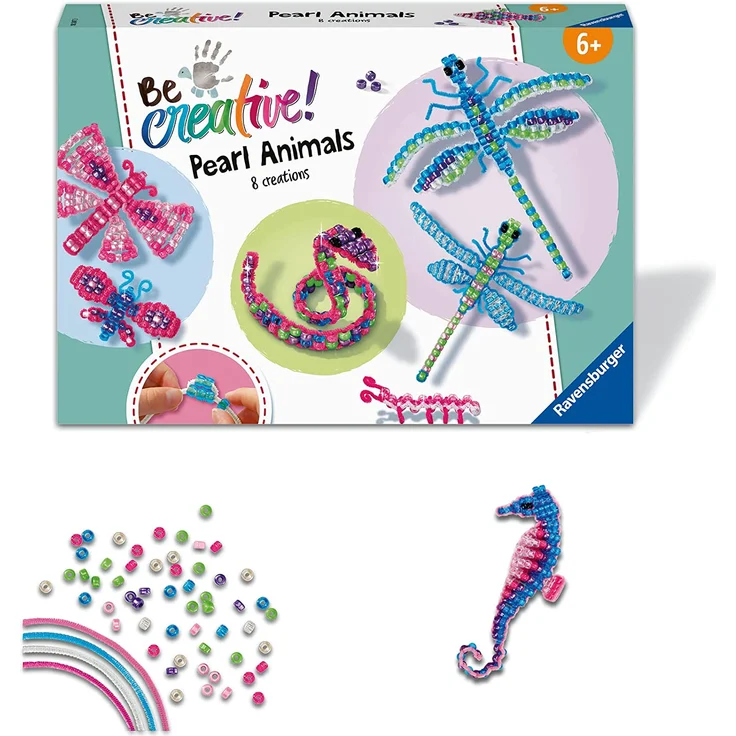 Ravensburger 18247 Be Creative Pearl Animals fädeln, DIY für Kinder ab 6 Jahren – Bild 2