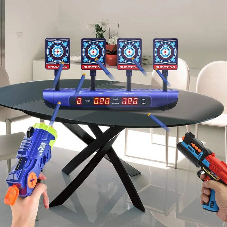 Dreamy Cubby Zielscheibe für Nerf Pistole, 4 Spielmodi & 4 Ziele Elektronische Wertung Automatisches Zurücksetzen Digitale Ziele Spielzeug für 6 7 8 9 10 Jahre Kinder Jungen Geburtstagsgeschenke – Bild 5