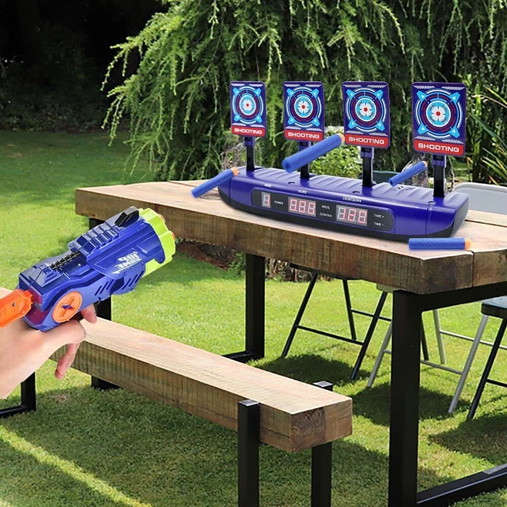 Dreamy Cubby Zielscheibe für Nerf Pistole, 4 Spielmodi & 4 Ziele Elektronische Wertung Automatisches Zurücksetzen Digitale Ziele Spielzeug für 6 7 8 9 10 Jahre Kinder Jungen Geburtstagsgeschenke – Bild 2