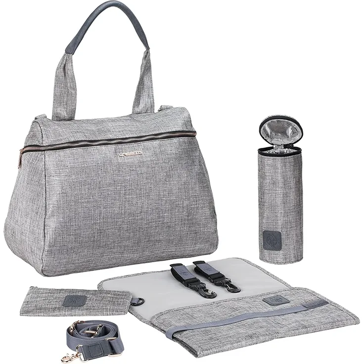 LÄSSIG Baby Wickeltasche Handtasche Stylischer Wickelrucksack inkl. Wickelzubehör/Glam Rosie Bag