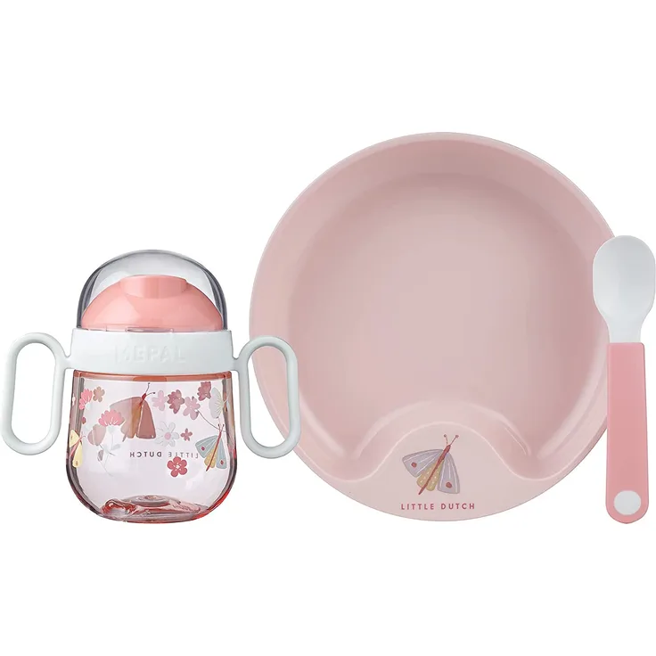 Little Dutch Flowers & Butterflies Dinerset 3-teilig Rosa hell