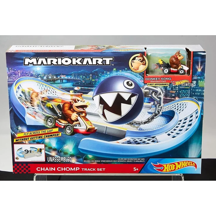 Hot Wheels Mario Kart Kettenhunde Trackset Rennbahn, inkl. Donkey Kong Fahrzeug – Bild 7