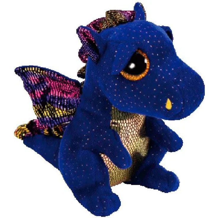 TY 36879 Blue Dragon Saffire, Drache dunkelblau 15cm, mit Glitzeraugen, Glubschi's, Beanie Boo's, 15 cm – Bild 6