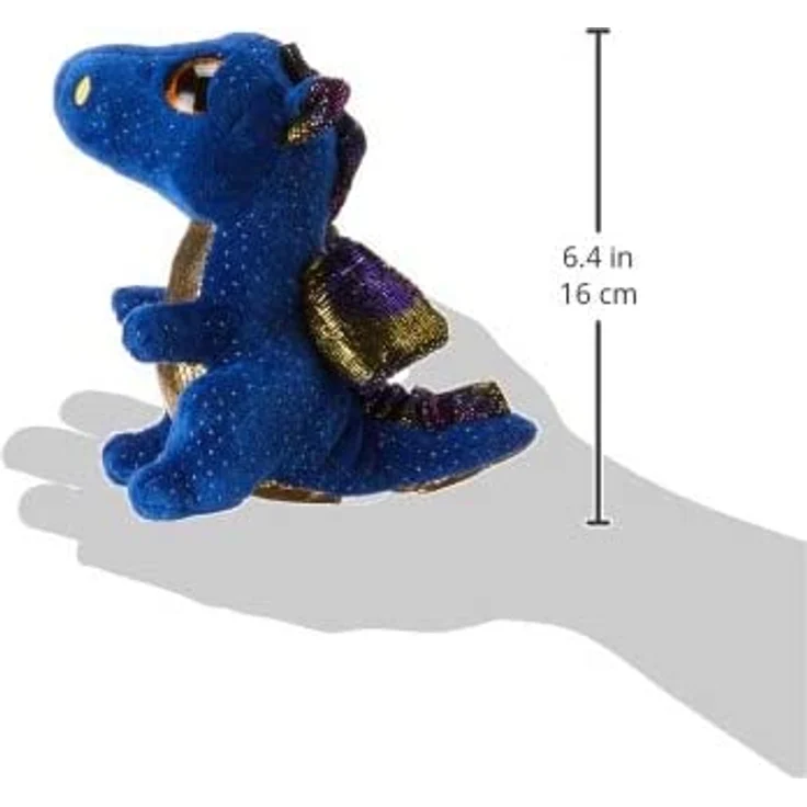 TY 36879 Blue Dragon Saffire, Drache dunkelblau 15cm, mit Glitzeraugen, Glubschi's, Beanie Boo's, 15 cm – Bild 9