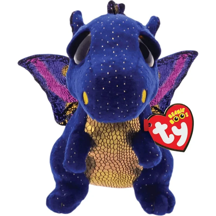 TY 36879 Blue Dragon Saffire, Drache dunkelblau 15cm, mit Glitzeraugen, Glubschi's, Beanie Boo's, 15 cm – Bild 5