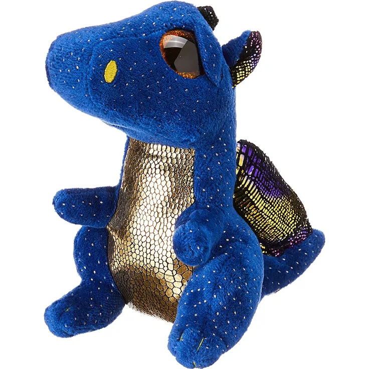 TY 36879 Blue Dragon Saffire, Drache dunkelblau 15cm, mit Glitzeraugen, Glubschi's, Beanie Boo's, 15 cm