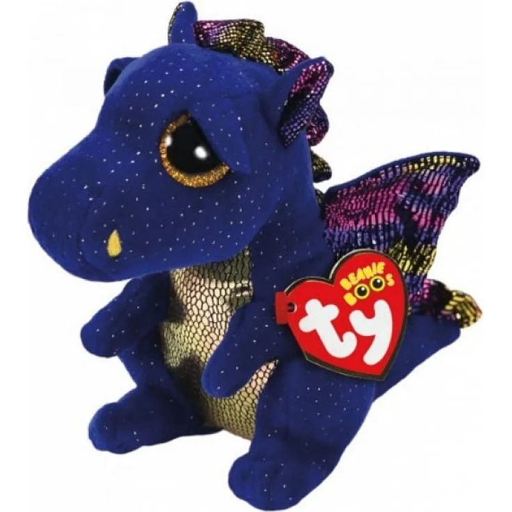 TY 36879 Blue Dragon Saffire, Drache dunkelblau 15cm, mit Glitzeraugen, Glubschi's, Beanie Boo's, 15 cm – Bild 3