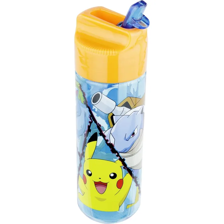 P:OS Trinkflasche mit Strohhalm im Pokemon Design, ca. 540ml