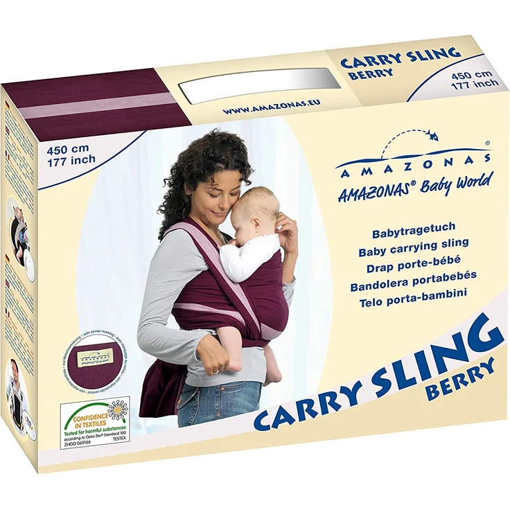 AMAZONAS 'Carry Sling Terra' Tragetuch in Berry, 450 x 70 cm – Bild 6