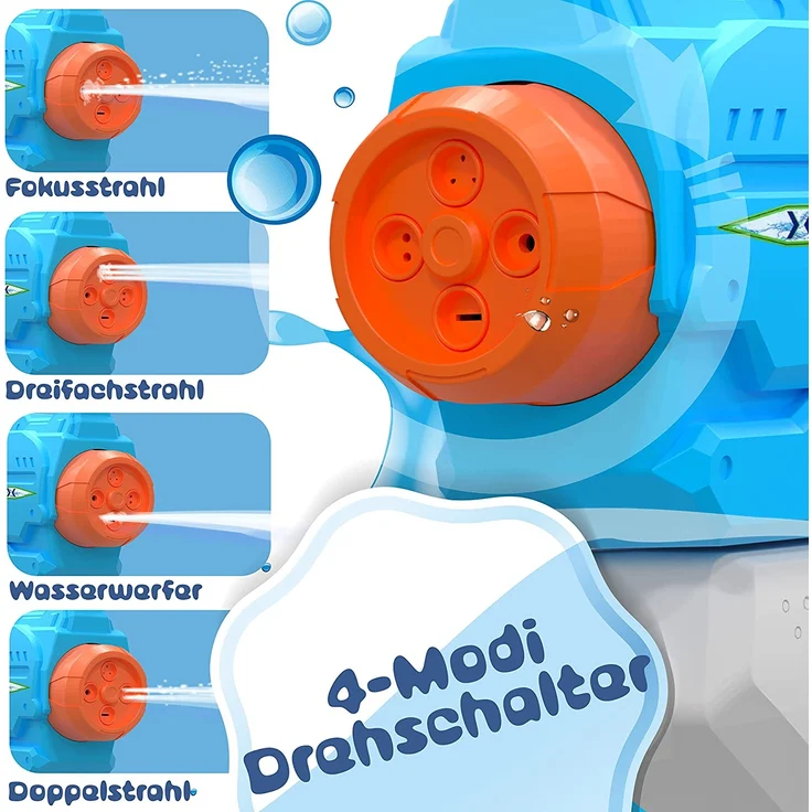 KESSER® Wasserpistole 2er Set Wasserpistolen Spritzpistolen Reichweite 10-11 Meter, Fassungsvermögen 1500ml Wasserspaß Strand Spielzeug im Freien für Kinder und Erwachsene Strandpool Blau / Hellblau – Bild 5