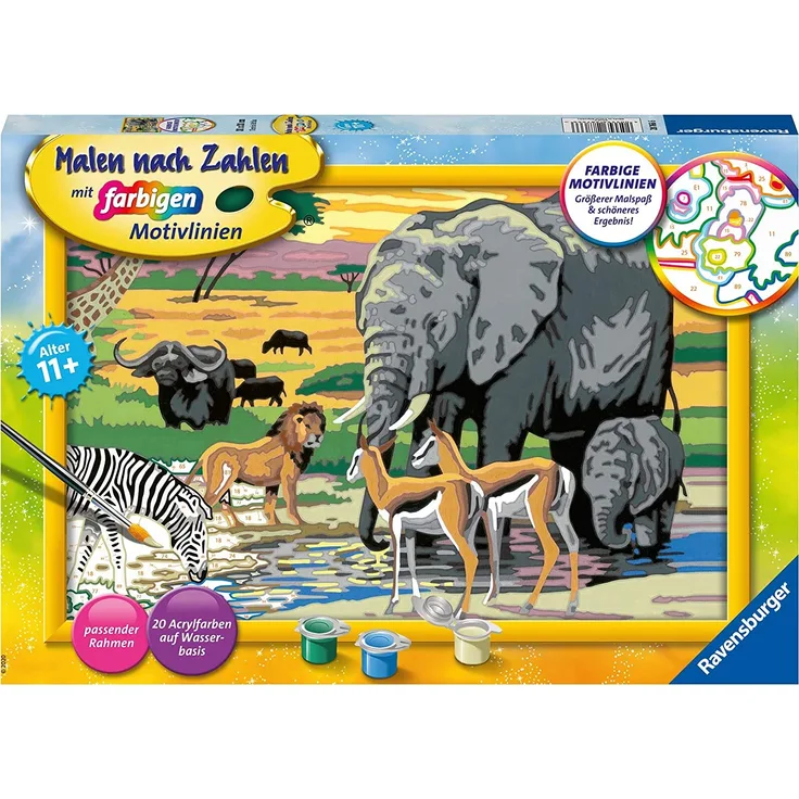Ravensburger Malen nach Zahlen Malset Tiere in Afrika