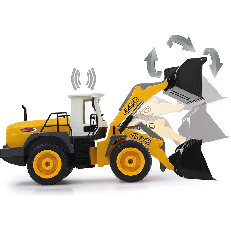 Jamara 410005 - Radlader 440 1:20 2,4G - Schaufel heben / senken / abkippen, realistischer Motorsound (abschaltbar), programmierbare Funktionen, Blinker, Autoabschaltfunktion, 2 Radantrieb – Bild 3
