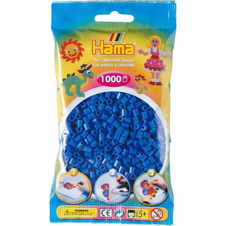 Hama 207-09 Blue Midi Beads 3000 pcs (3x1000pcs) – Bild 1