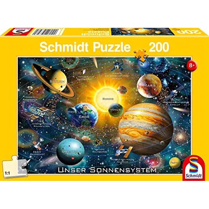 Schmidt Spiele Puzzle 56308 Unser Sonnensystem, 200 Teile Kinderpuzzle, bunt