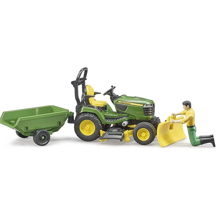 bruder 62104 'bworld John Deere Rasentraktor mit Anhänger und Gärtner', 1:16, ab 4 Jahren – Bild 3