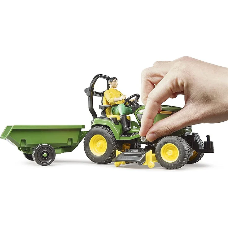 bruder 62104 'bworld John Deere Rasentraktor mit Anhänger und Gärtner', 1:16, ab 4 Jahren – Bild 6