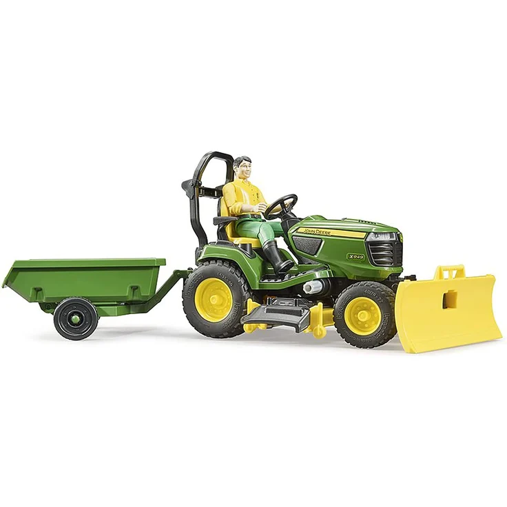 bruder 62104 'bworld John Deere Rasentraktor mit Anhänger und Gärtner', 1:16, ab 4 Jahren – Bild 5