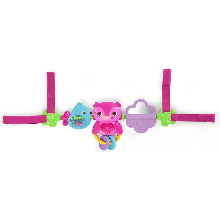 Bright Starts, Kinderwagenkette mit Lichtern und Melodien, Eule und Vogel