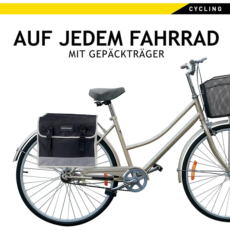 Fahrrad-Doppeltasche von Dunlop schwarz – Bild 5
