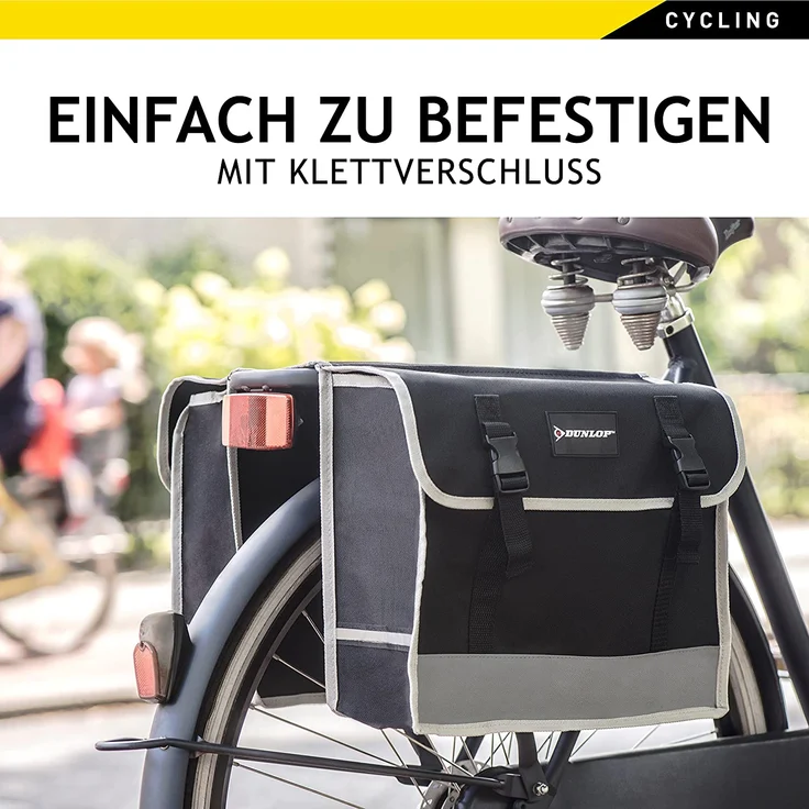 Fahrrad-Doppeltasche von Dunlop schwarz – Bild 6