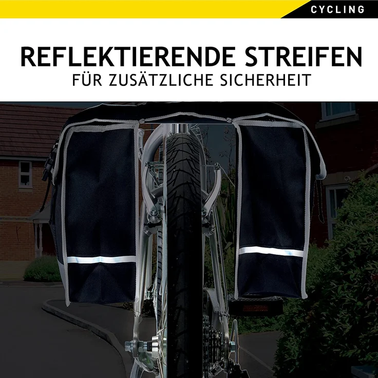 Fahrrad-Doppeltasche von Dunlop schwarz – Bild 7
