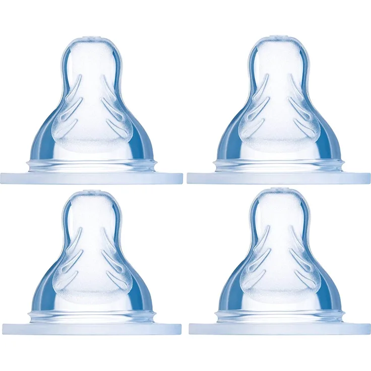 MAM Sauger Größe X im 4er Set, Flaschensauger (Durchflussrate extra schnell), weicher Trinksauger passend für alle MAM Flaschen/Trainer, ab 6+ Monate