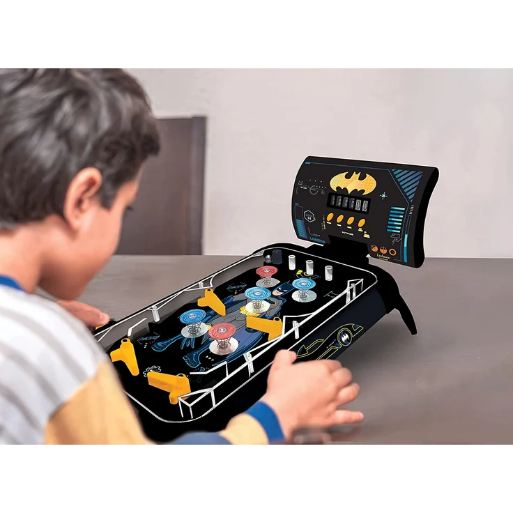 Lexibook JG610BAT Elektronischer Batman-Flipper, lustige Geräusche und Lichteffekte, 5 Hindernisse, funktioniert mit 3 LR14-Batterien, Schwarz/Gelb – Bild 5