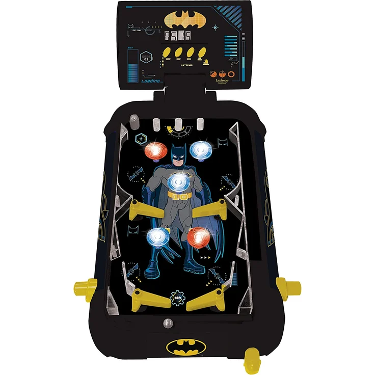 Lexibook JG610BAT Elektronischer Batman-Flipper, lustige Geräusche und Lichteffekte, 5 Hindernisse, funktioniert mit 3 LR14-Batterien, Schwarz/Gelb – Bild 1