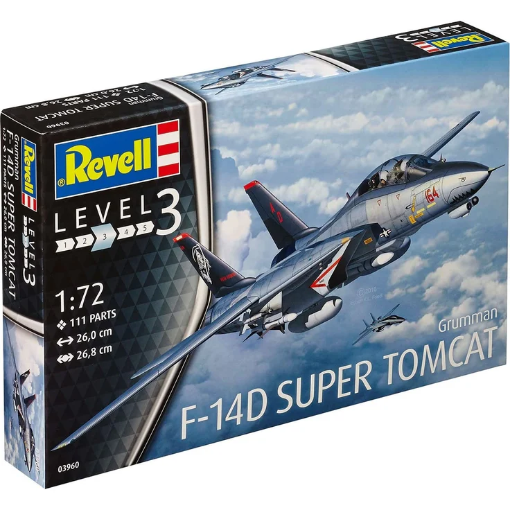 Revell Modellbausatz Flugzeug 1:72 - Grumman F-14D Super Tomcat im Maßstab 1:72, Level 3, originalgetreue Nachbildung mit vielen Details, 03960 – Bild 11