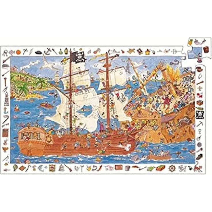 Djeco Puzzle Suchspiel Piraten 100 teilig